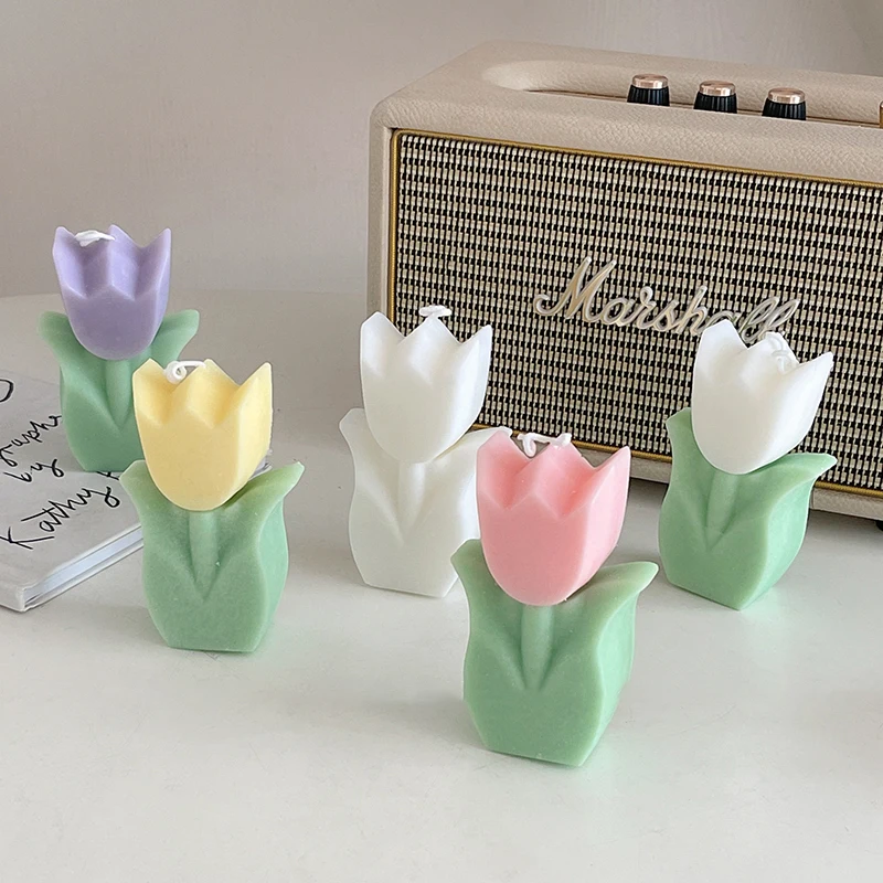 Tulip Candles Korean Room Decor Flower Shape Decorative Candle Ins
