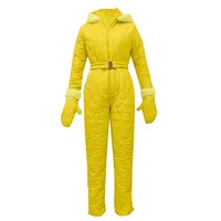Mode Femmes Ski Wear Veste à capuche Sports Jumpsuit Sports de plein air Zipper Une pièce Loisirs Ski Wear Hiver chaud vêtements de ski 4