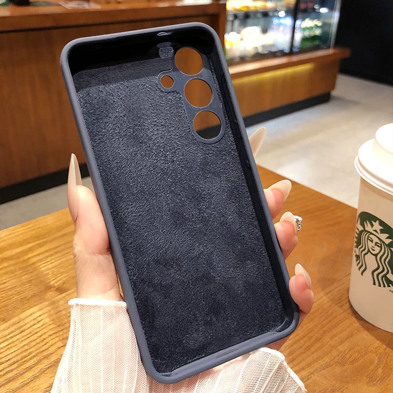 Solid Color Liquid Silicone Shockproof Phone Case with Camera Protection