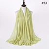 Musulman en mousseline de soie Hijab femmes bulle en mousseline de soie écharpe pour femmes dames voile musulman Islam couleur unie malaisie Musulman Wrap foulards