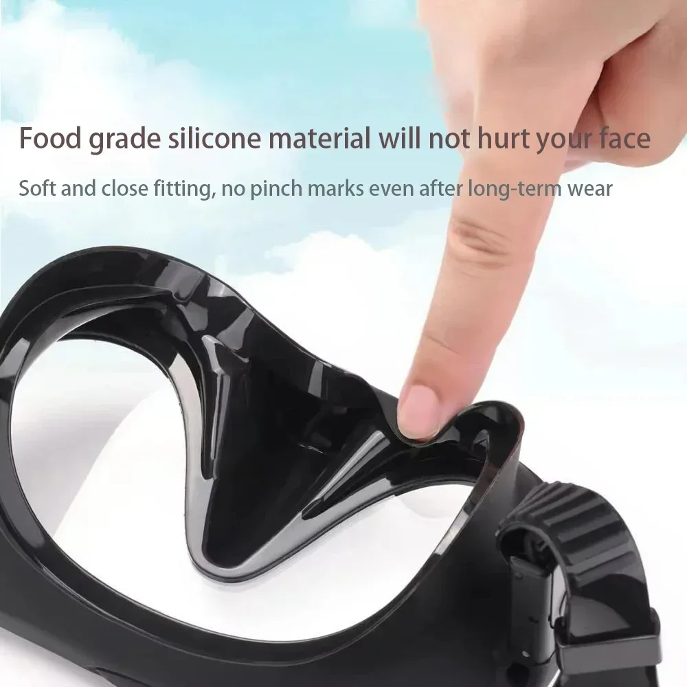 Mask Wet Snorkel Set Frameless Diving Low Internal Volume Pure Soft Silicone Swimming Training Diving Glasses Adjustable