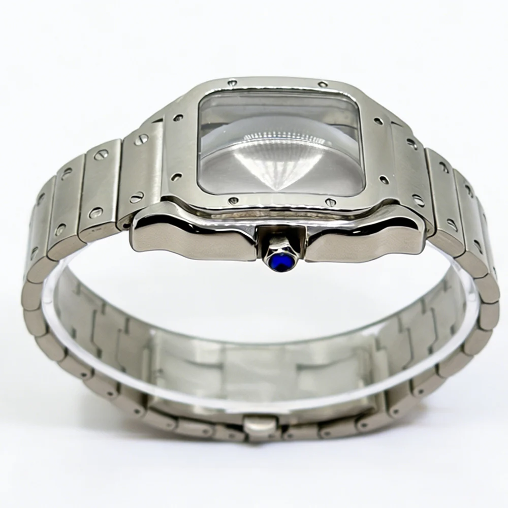 Golden Stainless Steel Waterproof Watch Case and Strap for 38MM Square Men's Watch