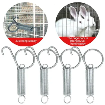 4pcs 7.5cm Rabbit Cage Door Spring Hooks, Easy To Use Cage Door Locks Pet Chicken Pigeon Cage11111111111111111111111111111111111 1
