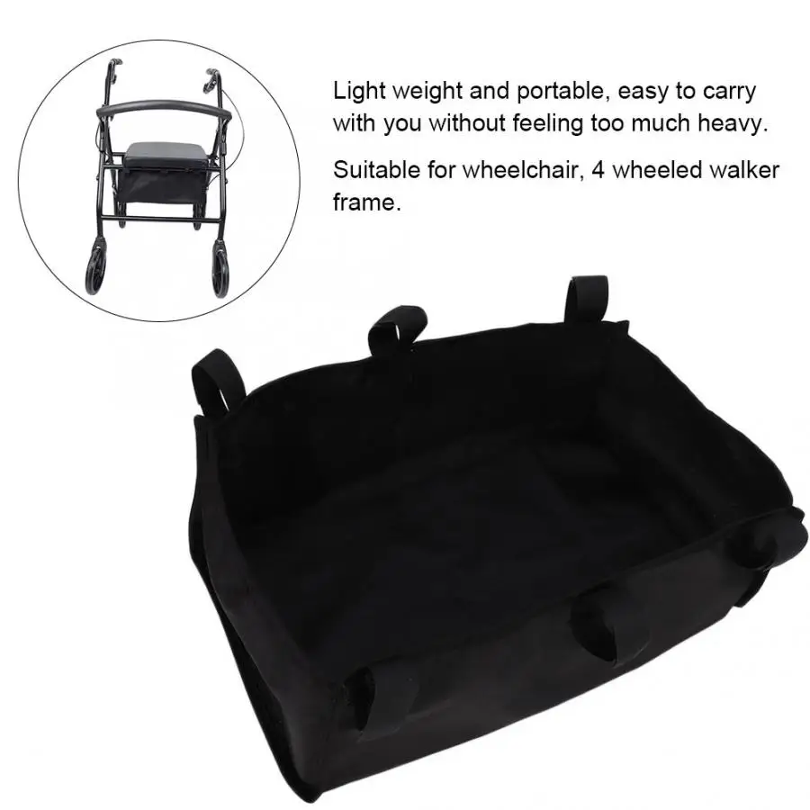 Wheelchair Accessory Wheelchair Storage Bag Portable Under Seat Armrest Hanging Bag Large Capacity