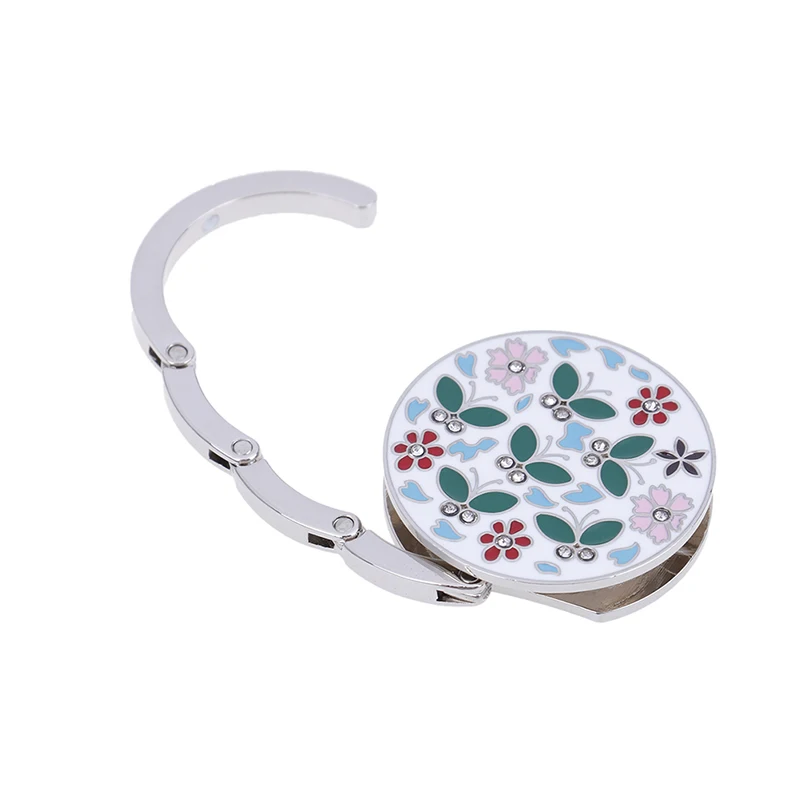 1pc Portable Metal Foldable Bag Purse Hook Handbag Hanger Diamond Folding Table Hook Table Hanger Desk Hooks 5