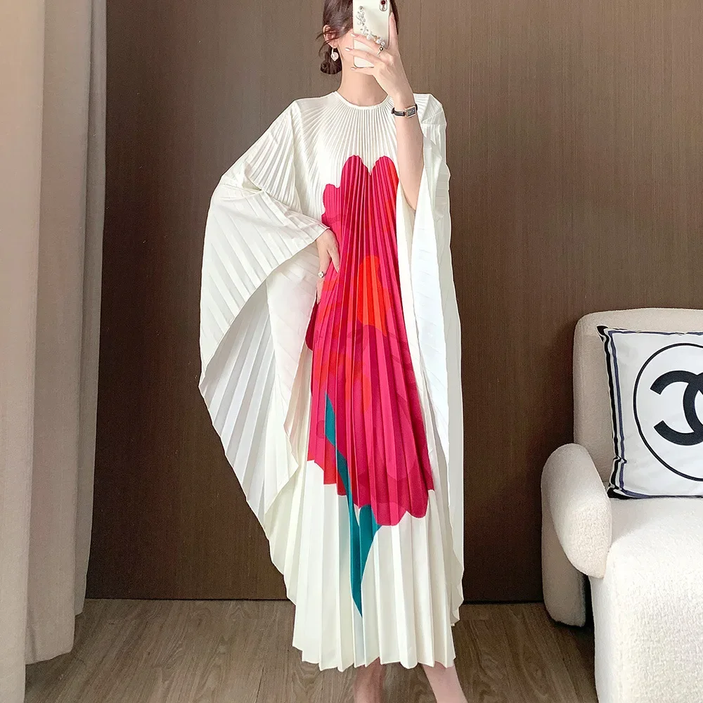 

Miyake Original Irregular Pleated Dress Women's Fall Design Sense Pullover Cape Coat Women's Large Size Skirt Women Clothing