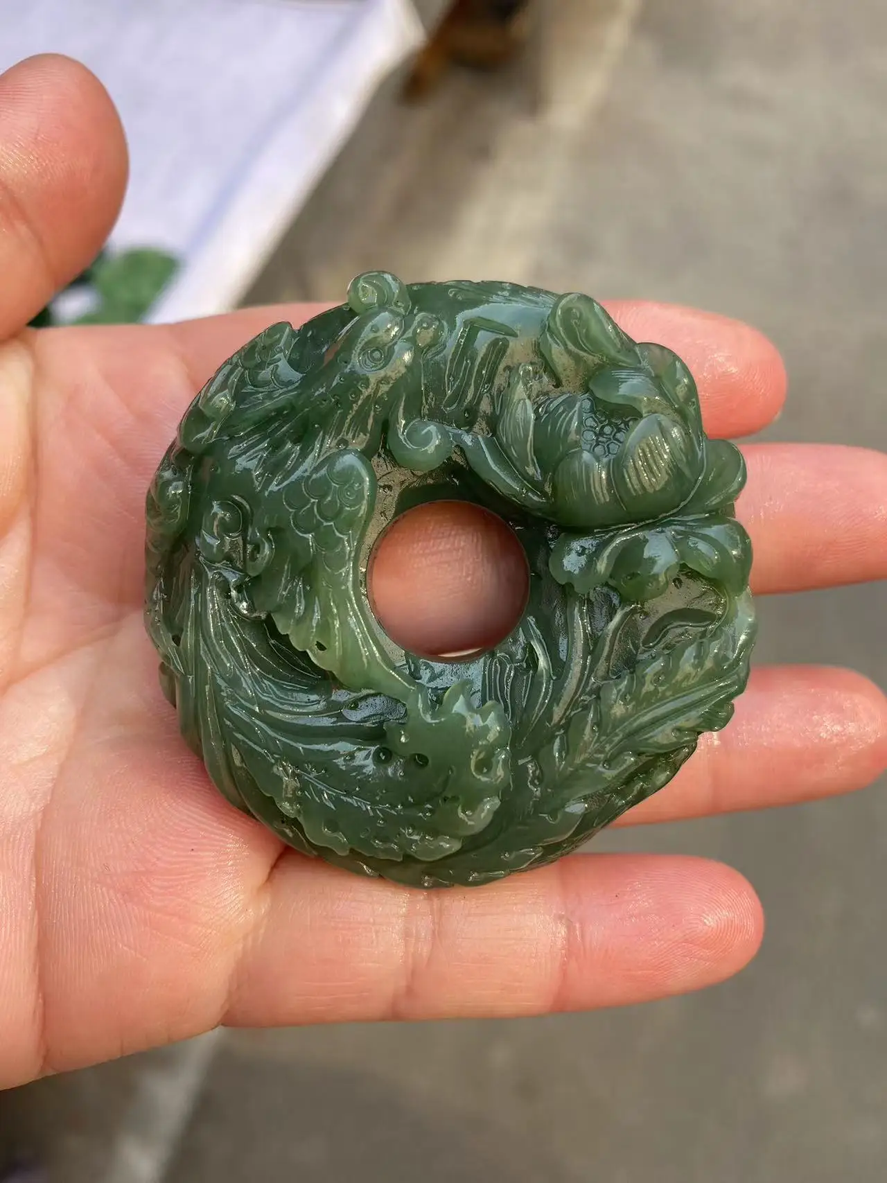 True Natural Nephrite Lucky Clasp Puro Intagliato A Mano Fenghuang Certification Hotan Jade Jewelry Collana Unisex Accessori Ciondolo
