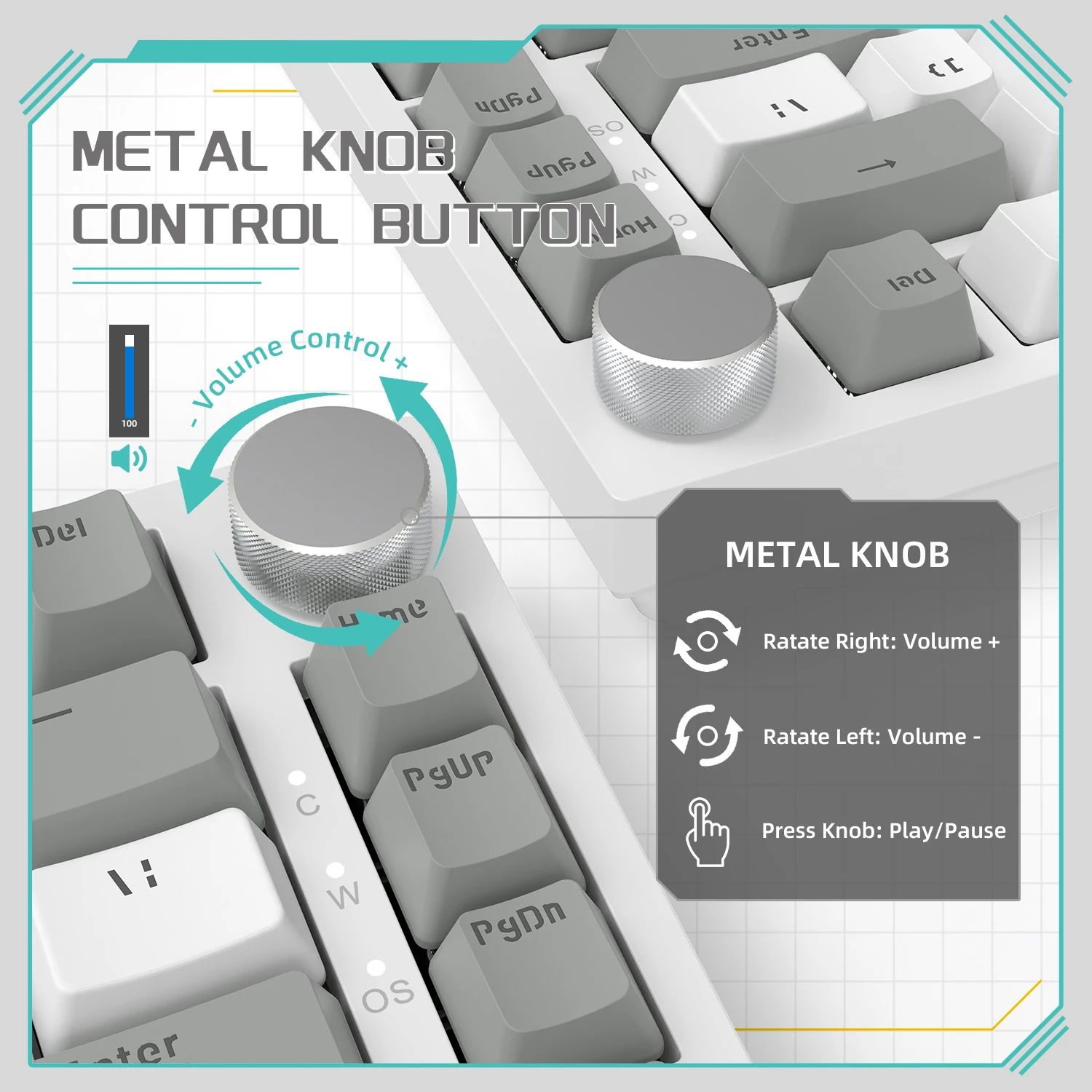 Attack Shark x AJAZZ AK820 Gasket Mechanical Keyboard with Knob