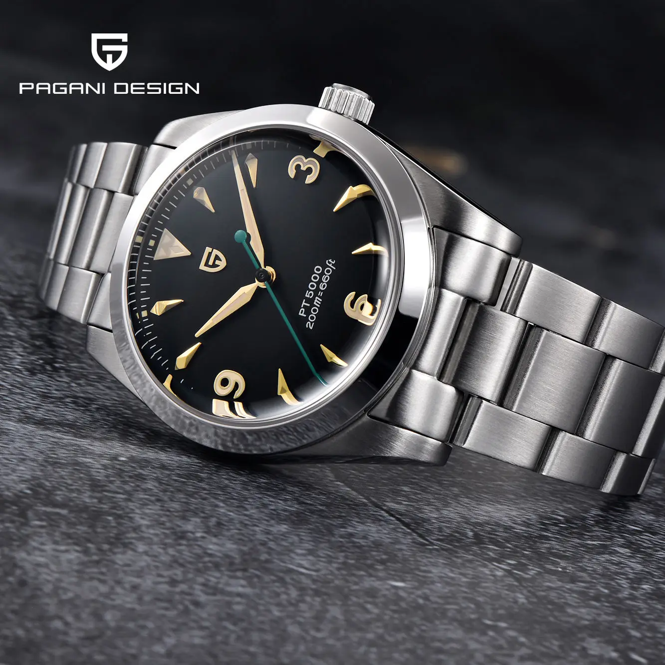 

Pagani Design PT5000 Business Men's Mechanical Watch Automatic Luxury Sapphire Stainless Steel Waterproof 20Bar Watch for Men