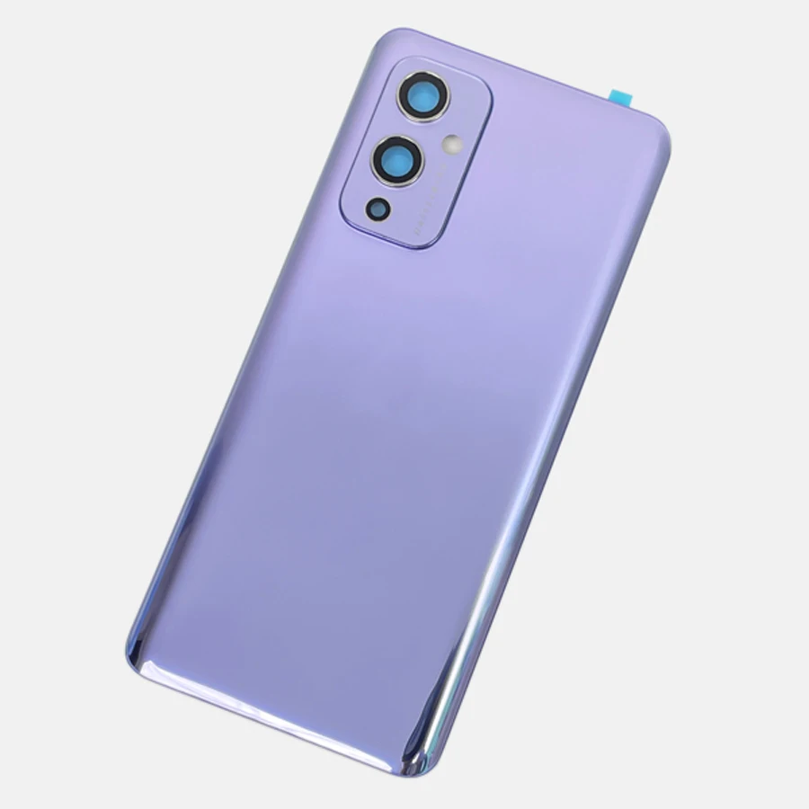 A +++ Gorilla Glass 5 Oneplus 9 용 후면 하우징 배터리 뒷면 커버 유리 수리 전화 도어 케이스 교체 + 카메라 렌즈 로고