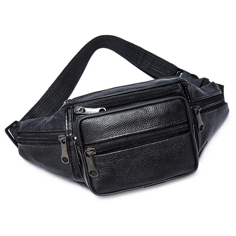 Genuine Leather Fanny Pack Men Men's Leather Fanny Pack Waist Packs