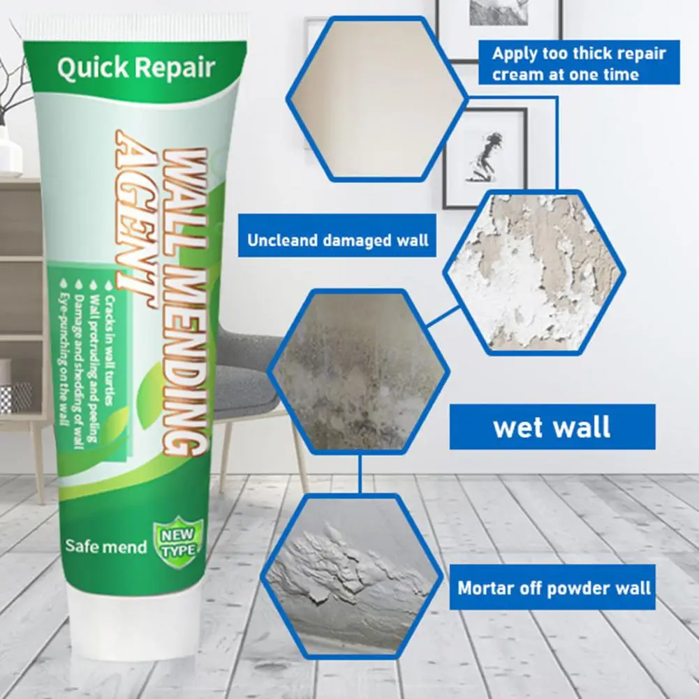 

Wall Mending Agent Wall Repair Professional Wall Mending Kit Quick Easy Restoration Agent for Safe Effective Wall Repair 100g