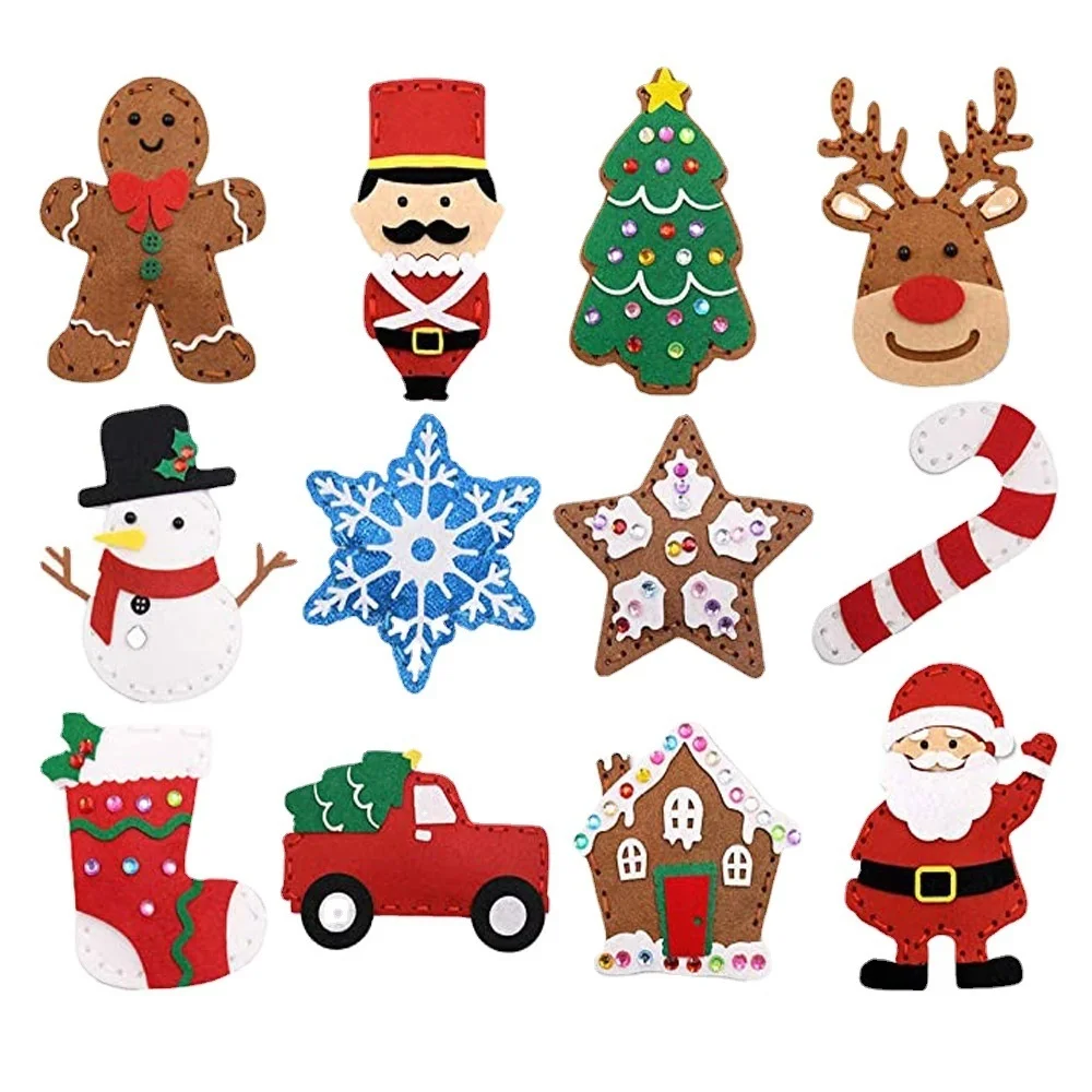 Craft Toys Kids Sewing Kit Felt Christmas DIY Crafts Girls Boys Educational Sewing Beginners Felt