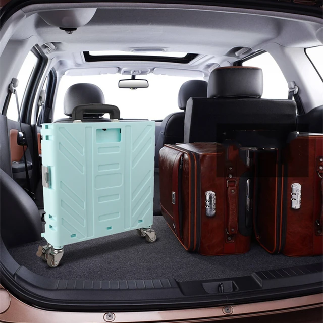 Új Hordozható Otthoni Használatú Élelmiszerbolt Kosár Expressz Összecsukható Bevásárlókosár Húzó Rúd Sofőr Kocsi Kis Piknik - Image 5