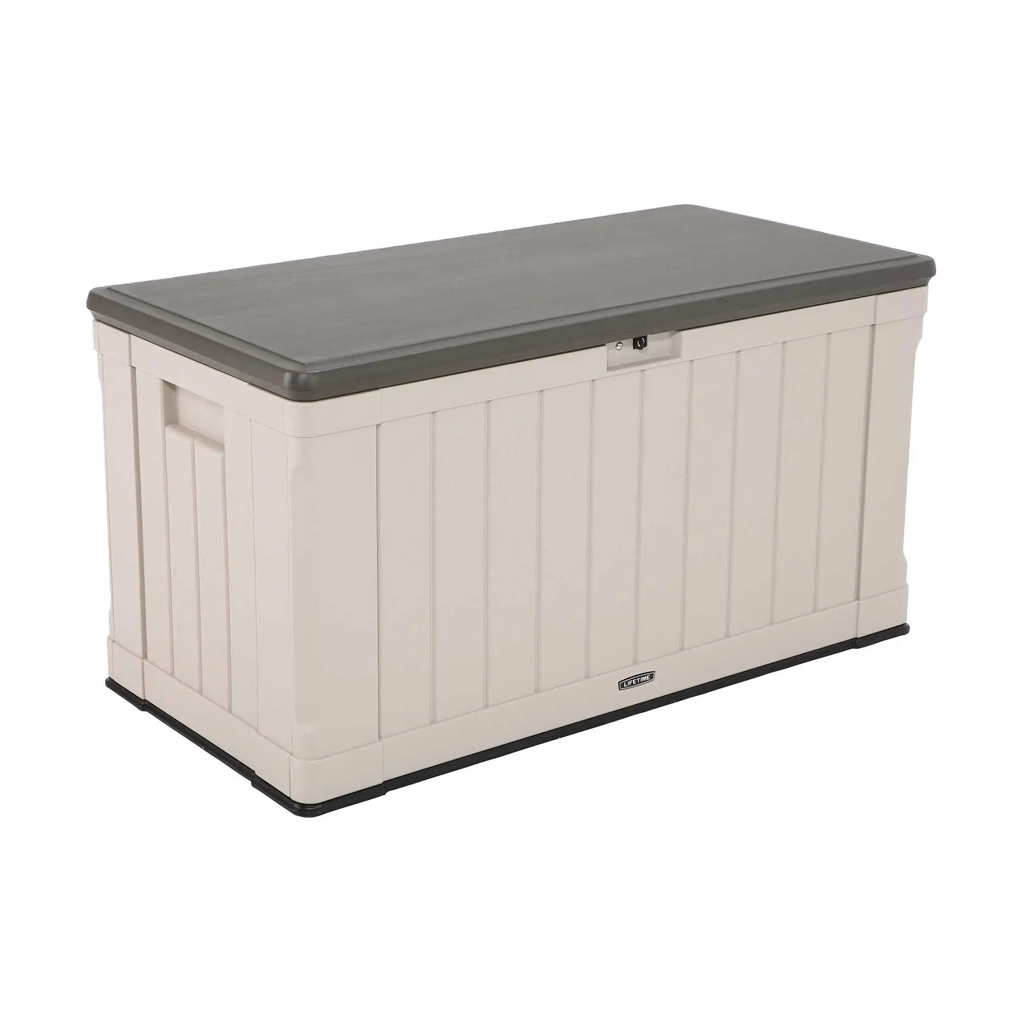 

Heavy-Duty 116 Gallon Plastic Deck Box, Desert Sand Storage Boxes Organizer Organizers Storage