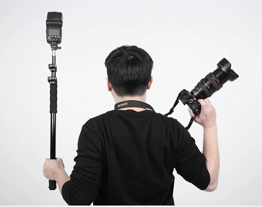 25.5"-62" / 62-157cm Extension Support Rod photography Flash Speedlite Stick Rod