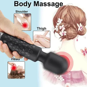 Powerful Clitoris Vibrators USB Recharge Magic Wand AV Vibrator Massager Sexual Wellness Erotic Sex Toys for Women Adult Product 2