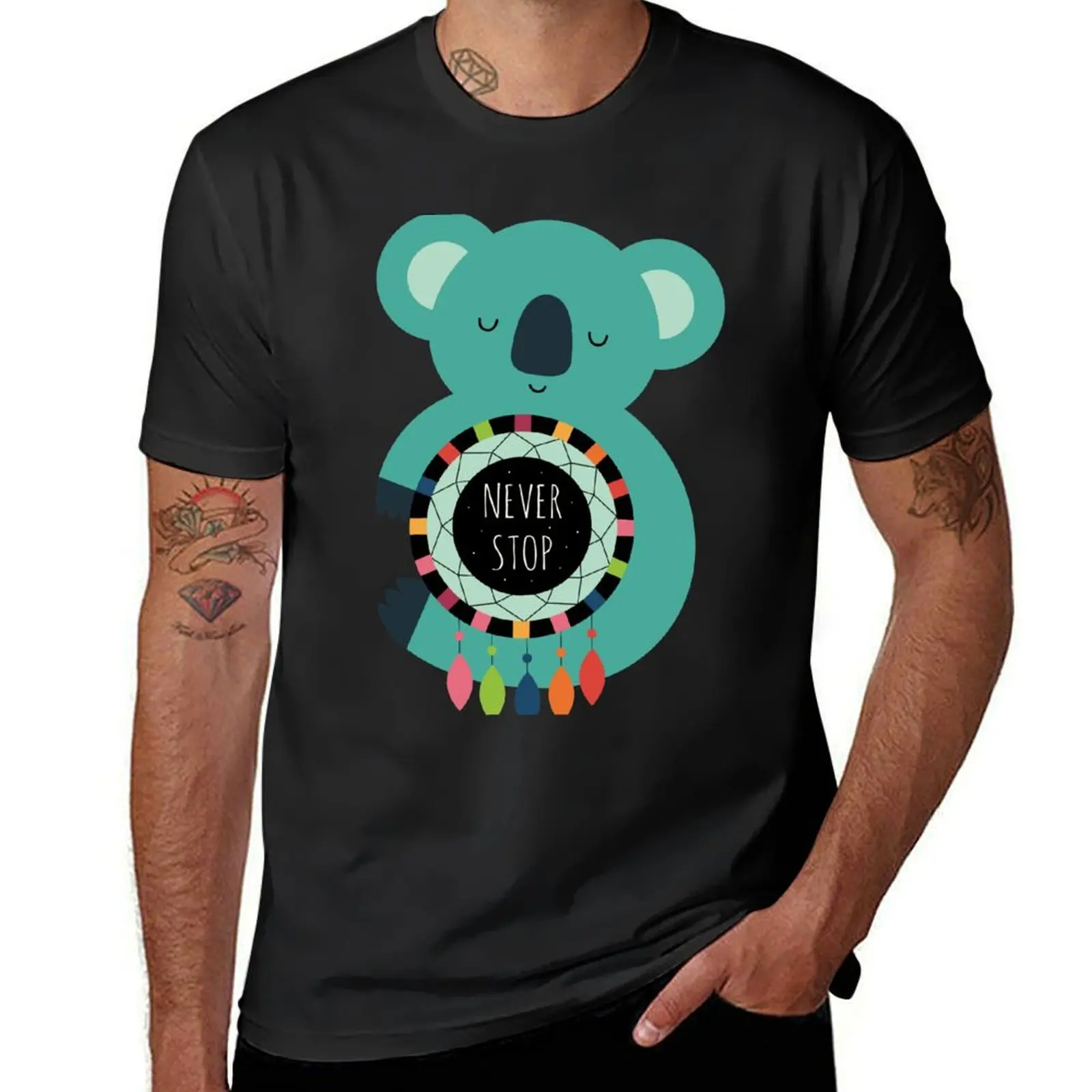 Never Stop Dreaming T-Shirt summer top customizeds quick-drying oversizeds mens graphic t-shirts pack