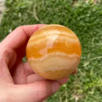 High Quality Natural Polished Orange Calcite Quartz Sphere Yellow Calcite Crystal Ball Healing Stone Home Decoration Gift 1