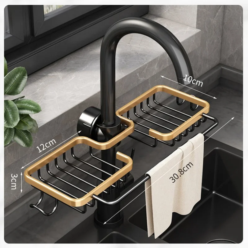 Lavello da cucina scolapiatti portasapone portaspugna cesto portaoggetti  appeso per bagno supporto per rubinetto regolabile accessori da cucina -  AliExpress