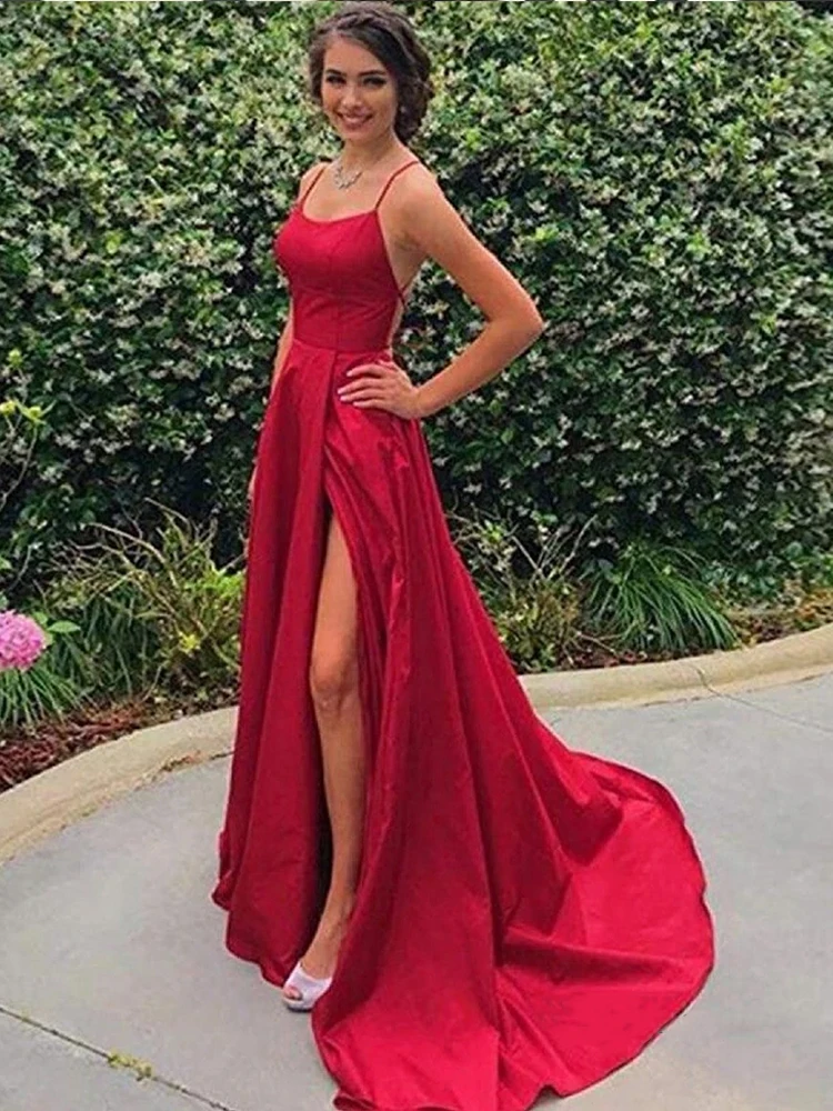 A-Line Royal Blue Prom Dress Side Split Evening Dress Floor-Length Backless Mermaid Formal Party Dress with Backless 2022 New ball gown dress