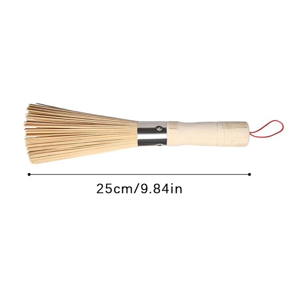 Natural Bamboo Pot Brush Long Handle Wok Cleaning Brush Dish Kitchen Tool Supplies For Home Restaurant Bamboo Pot