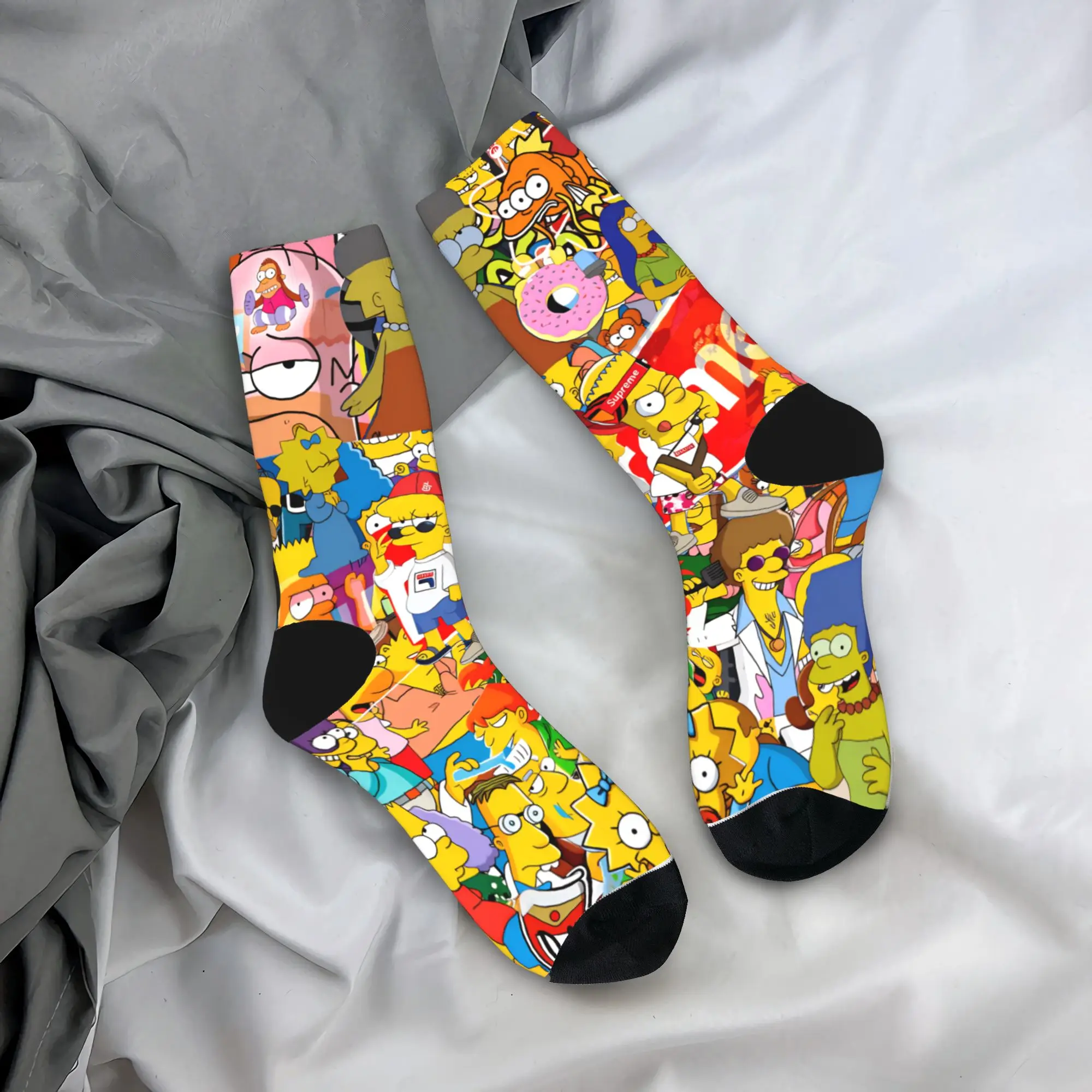 Whimsical Cartoon Character Crew Socks - Autumn Fashion Non-Slip Sports Socks