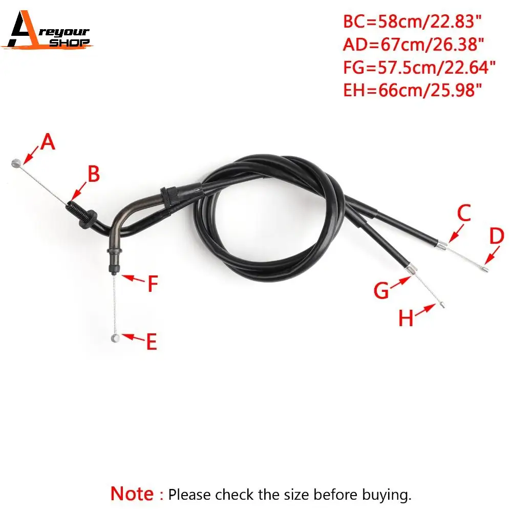 

Areyourshop Motorcycle Throttle Cable Wire Line For Yamaha VMAX12 V-MAX (JP) 1990-1999 1FK-26311-01 1FK-26312-01 Motor Parts