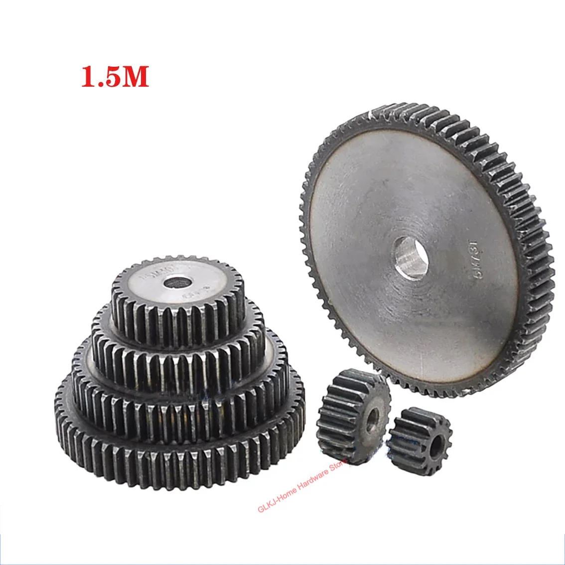 

1Pcs 1.5M 44-59 Tooth Mod 1.5 Spur Gear 45# Carbon Steel Thick 15mm Metal Mechanical Transmission Pinion Gear