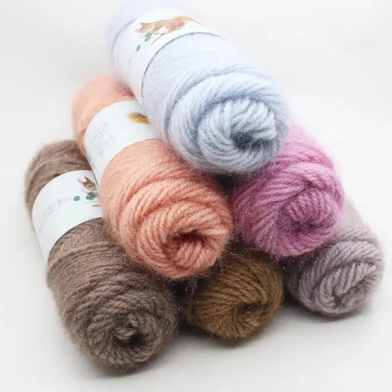 Description Picture 2 of itemSoft Long Squirrel Cashmere Yarn Fine Worsted Hand Knitting Yarn 75g Wool Thread for Making Sweater Scarf Hat Crochet Supplies
