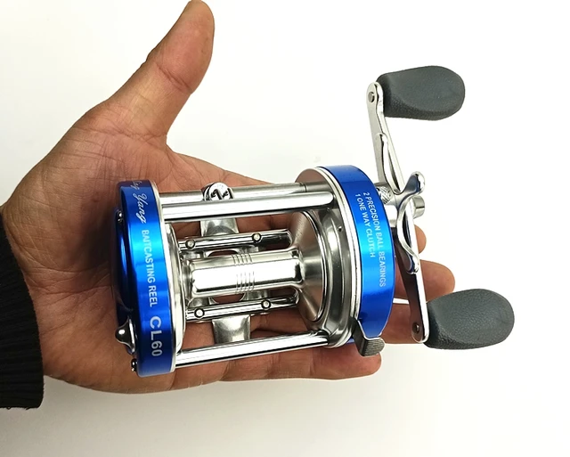 CL60 Baitcasting Fishing Reels Fishing Tackle 2+1 BB Right Handed Gear  Ratio 4.2:1 Blue,Conventional Casting Reel,Metal Body, for Catfish