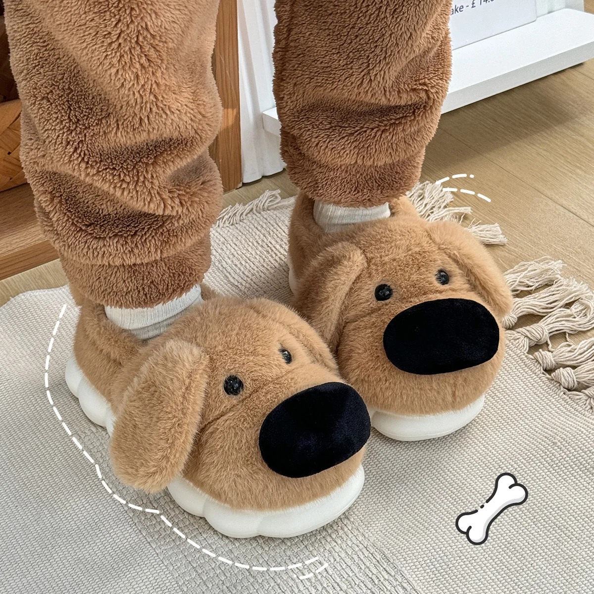 Popular Cartoon Dog Plush Slippers For Womens Cartoon Cute 3D Design indoor Home Unisex Slippers Winter QYCKABY Official-Website 5