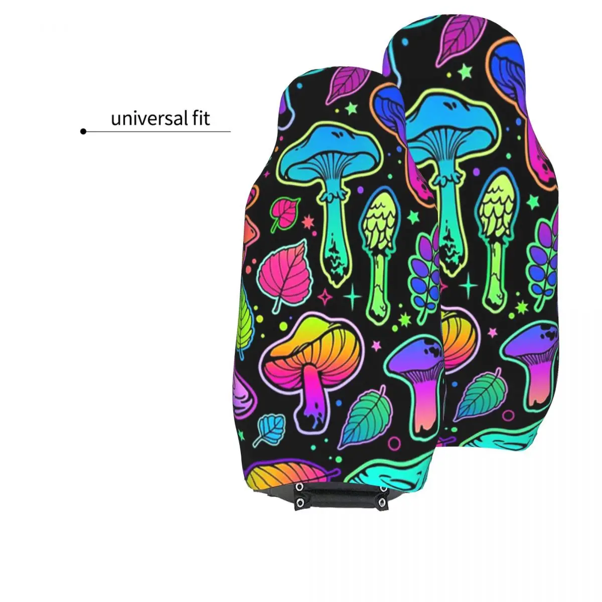 Psychedelic Magic Rainbow Mushrooms Trippy Mushroom Car Seat Cover Set 2 Pcs for Cars Auto SUV Universal Protector Accessories