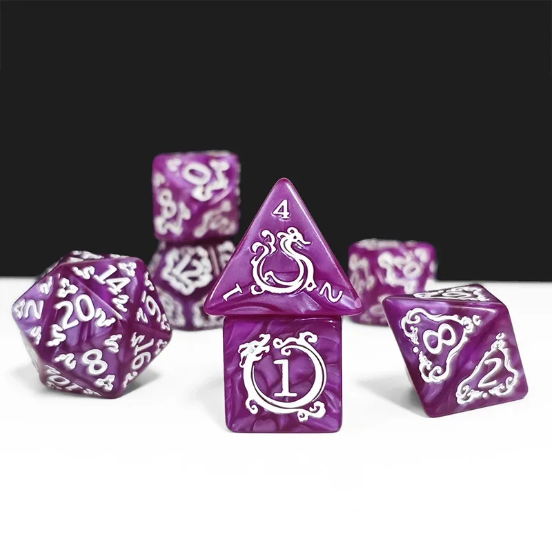 7-Piece Dragon-themed Polyhedral RPG Dice Set