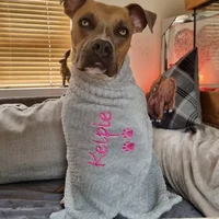 Personalized Embroidery Solid Color Soft Pet Blanket Custom Name Dog Flannel Blanket Pets Gift Blanket Puppy Blanket with Name 2