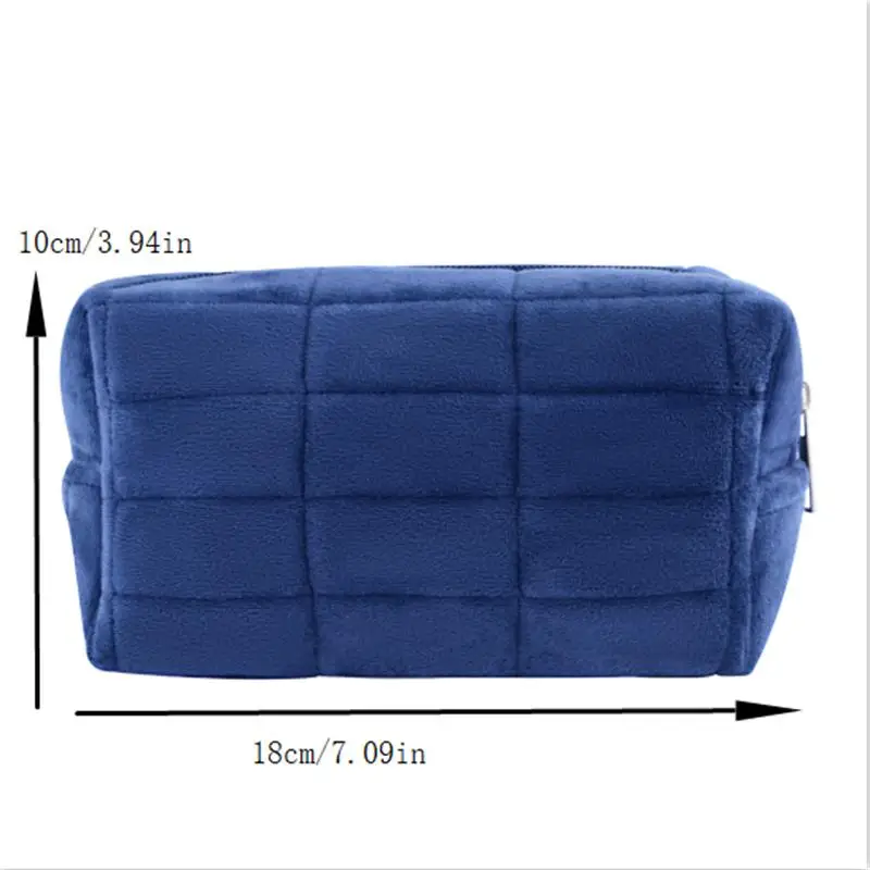 Cute Fur Plush Makeup Bag for Women Large Capacity Solid Color Zipper Cosmetic Pouch Travel Toiletry Bag Washing Pen Organizer