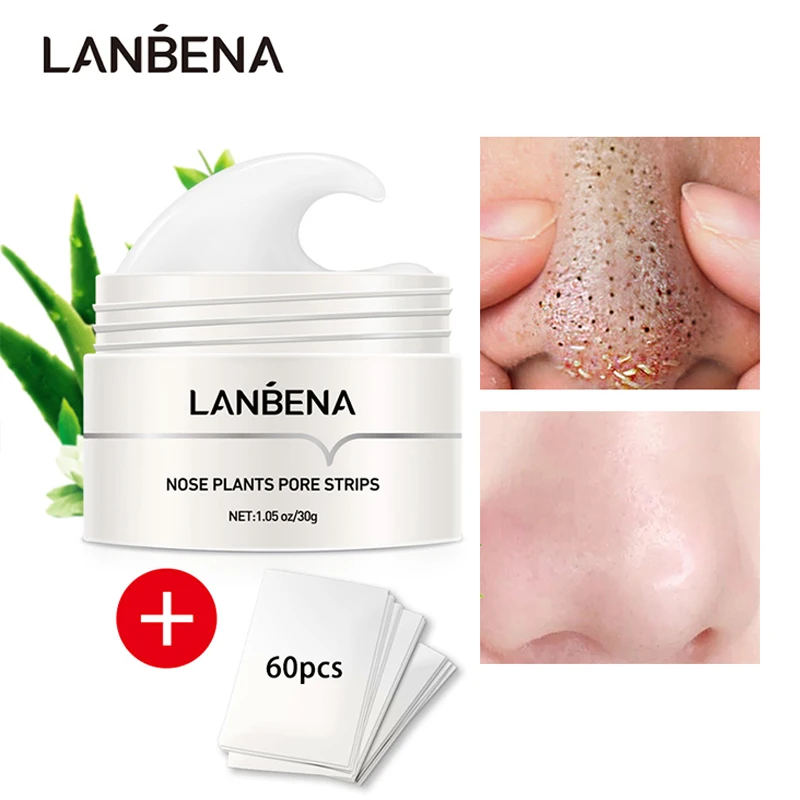 

LANBENA Blackhead Remover Nose Mask T-Zone Shrink Pore Nose Strips Peel Acne Treatment Fade Black Spots Deep Cleansing Skin Care