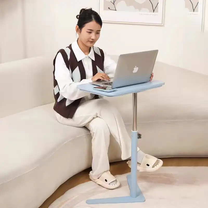 Overbed Bedside Sofa Table with Hidden Wheels Adjustable Height Home Use Bed Table Laptop Mobile Standing Desk For Bedroom