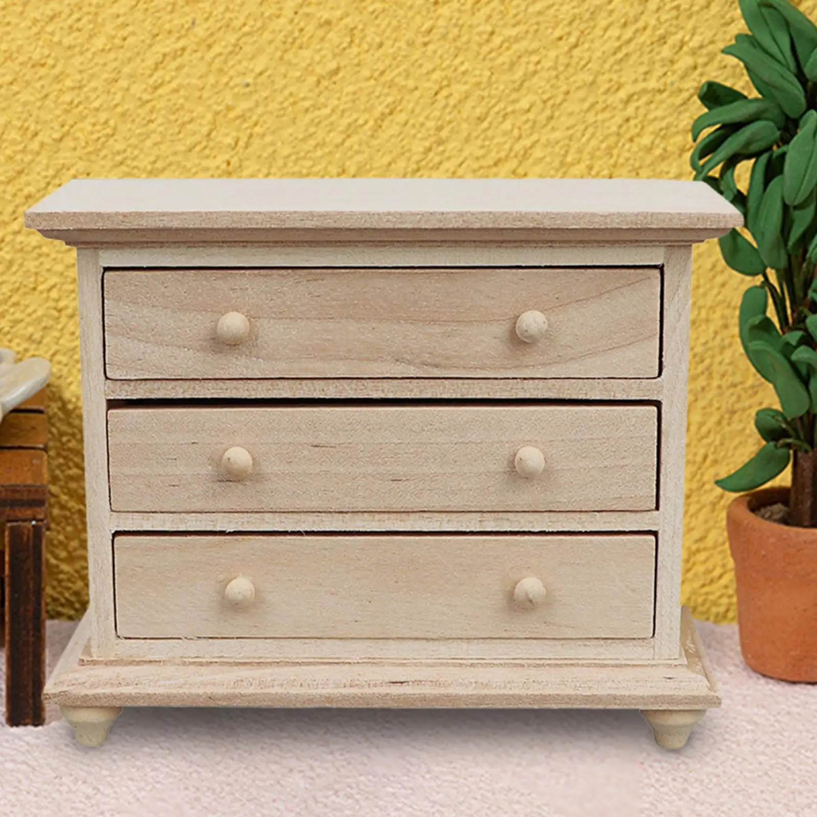 

Wooden Dollhouse Movement Cabinet Sleeping Cabinet Dollhouse Bedside Tables for Dollhouse Photography Props Mini House Ornament