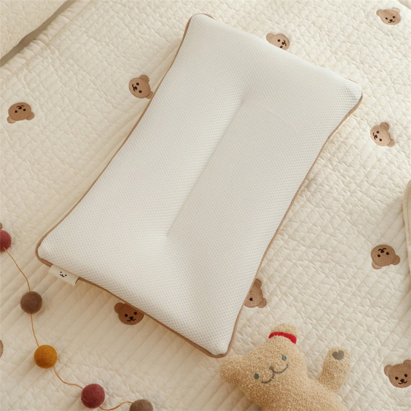 Korean Ins Style Baby Embroidered Bear Pillow Breathable Sweat-absorbent Cotton Pillow Baby Cute Pillow 3