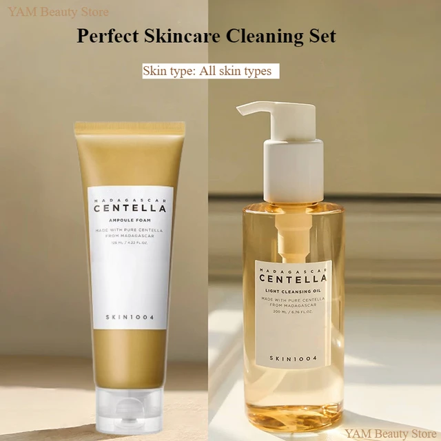 Korean Skin Care Centella Ampoule Face Wash Foam Cleanser Facial Pore Control  Makeup Gentle Cleansing Oil Original Skincare Set 1