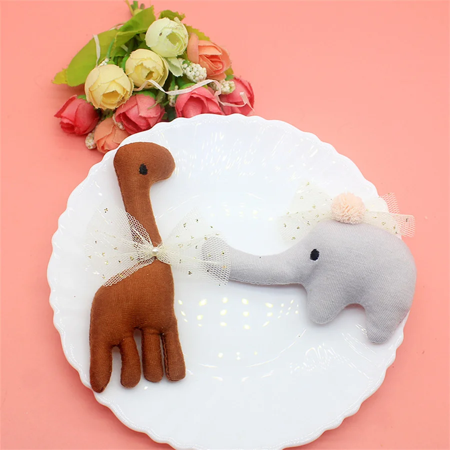 5Pcs/Lot Cute Cartoon Giraffe Lephant Appliques DIY Handmade Children Hair Clip Accessories Hat Cloth Bag Brooch Patches
