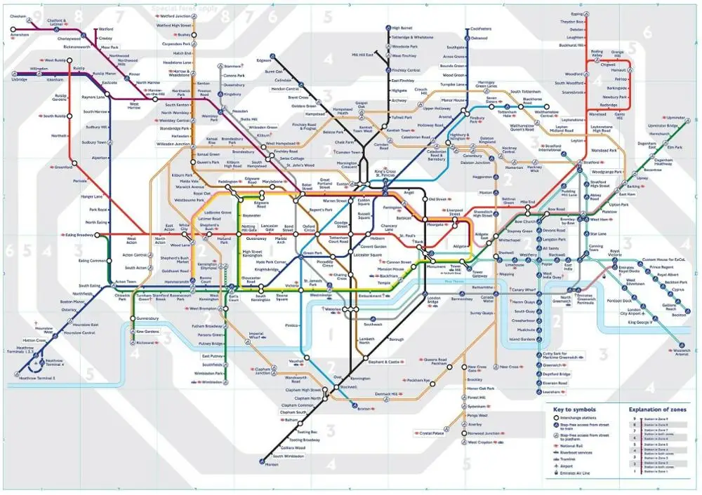 London Underground Tube Map Art Silk Poster Home Wall Decor