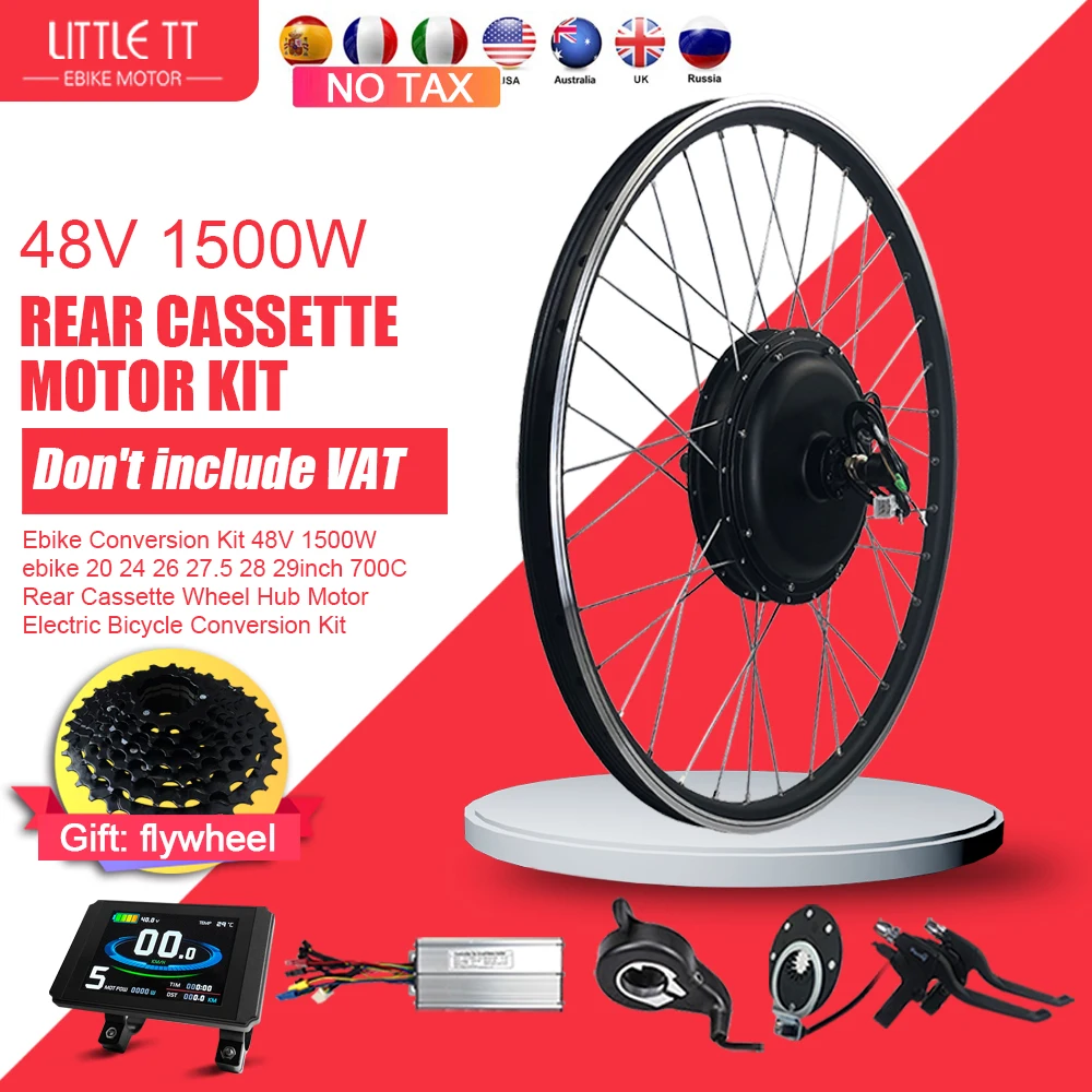 Ebike Conversion Kit 48v 1500w Ebike 20 24 26 27.5 28 29inch 700c Rear