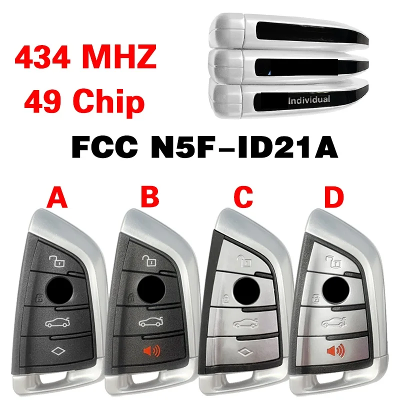 BMW G Classis CA CG Smart Remote Key 4/3+1 Button 434MHz 49 Chip N5F-ID21A 1