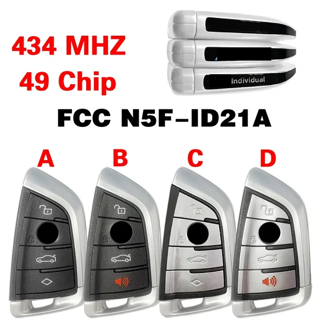 BMW G Classis CA CG Smart Remote Key 4/3+1 Button 434MHz 49 Chip N5F-ID21A 1