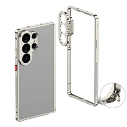 Premium Aviation Aluminum Alloy Shockproof Frame Case with Removable Installation Bumper - Galaxy S23 Ultra (Gray)
