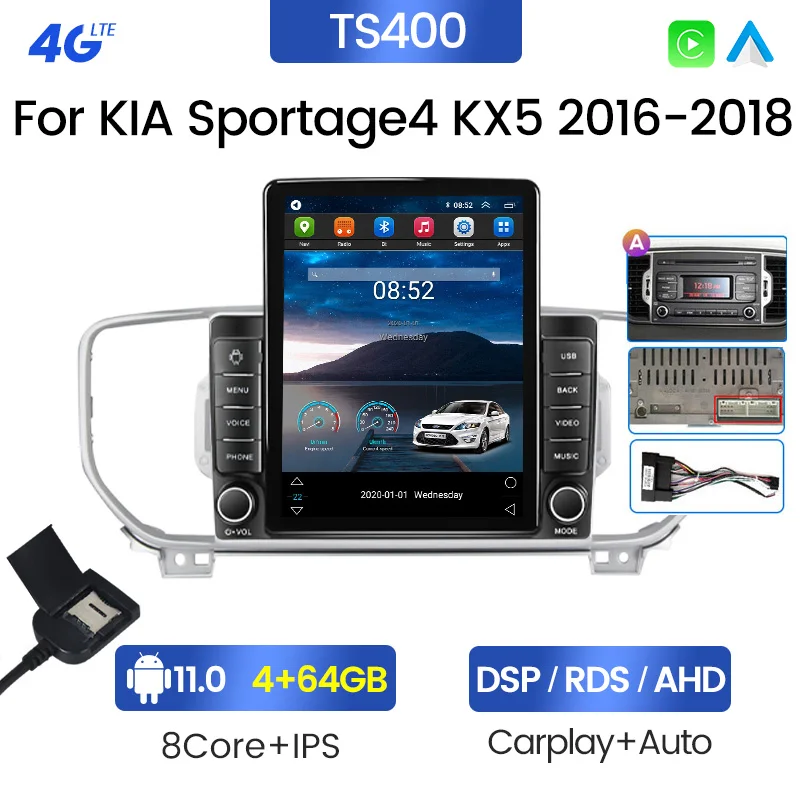 Android11 4G LTE WIFI For Tesla Style Vertical Screen Car Radio Stereo Multimedia Player For Kia Sportage 4 KX5 QL 2016-2018 GPS best buy car stereo Car Multimedia Players