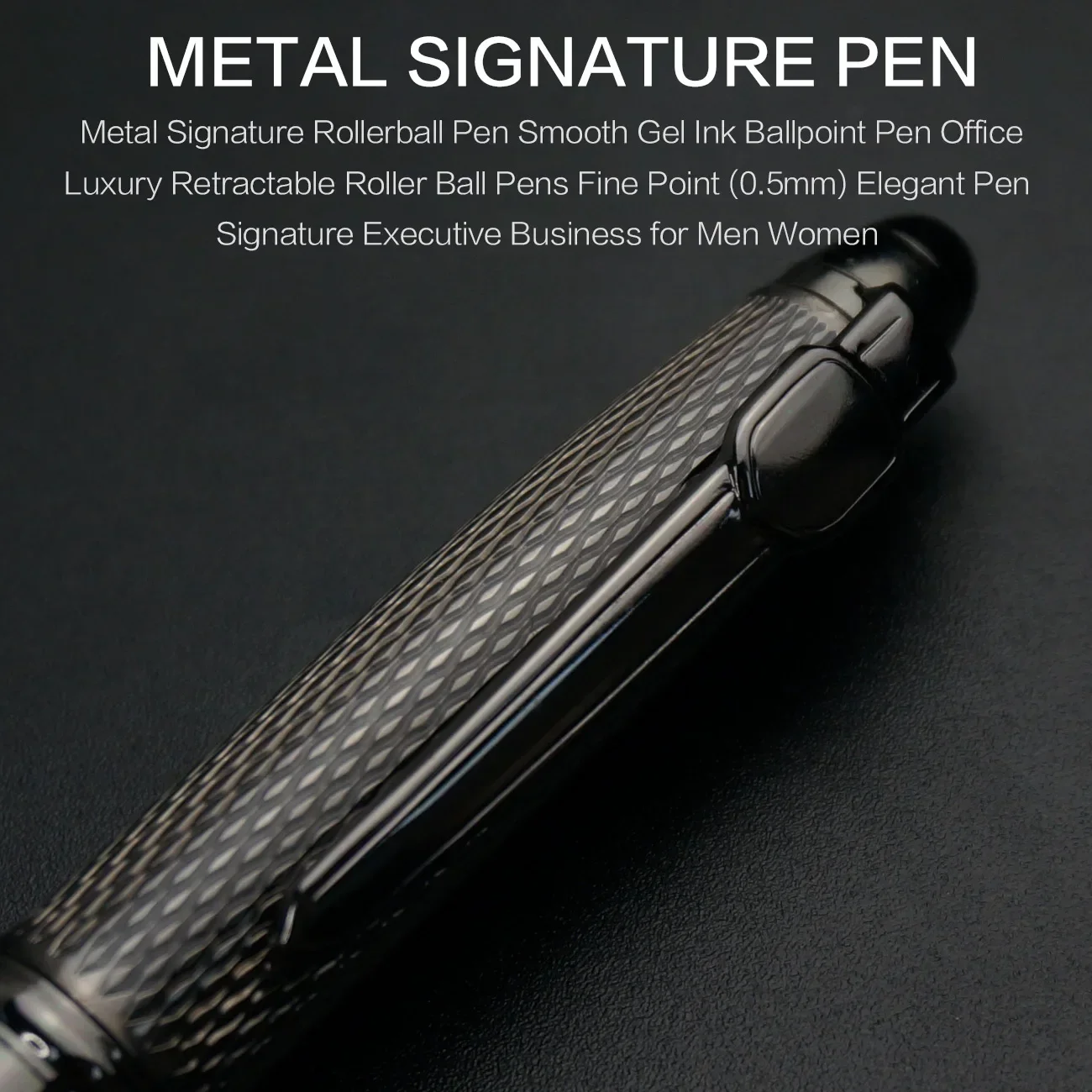STONEGO Twist-Kugelschreiber, einziehbarer Kugelschreiber aus Edelstahl, glatte Gel-Tinte, mittlere Spitze, 1,0 mm schwarze Tinte, austauschbare Mine – Detail 11