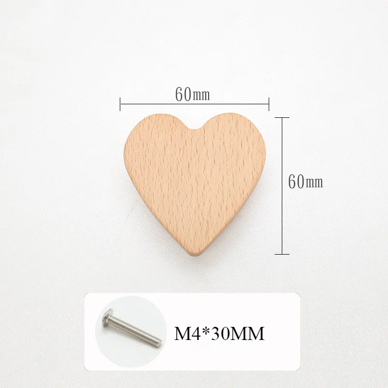 Heart Shape Furniture Handles Moon Drawer Wooden Knobs Star Cloud Children Decoration Cabinet Wood Pulls furniture handles